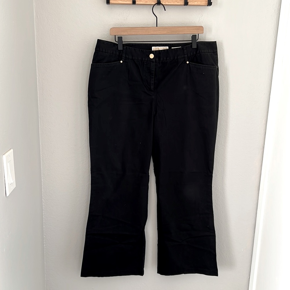 Michael Kors Gramercy Fit Cotton Trouser Pants | Black | Size 14